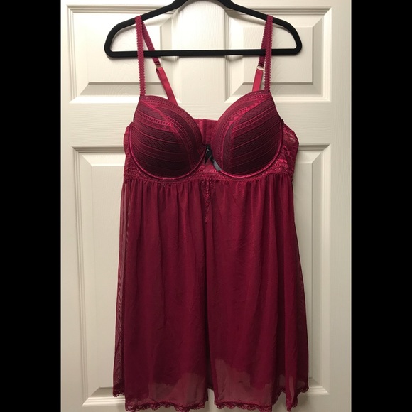 maroon babydoll
